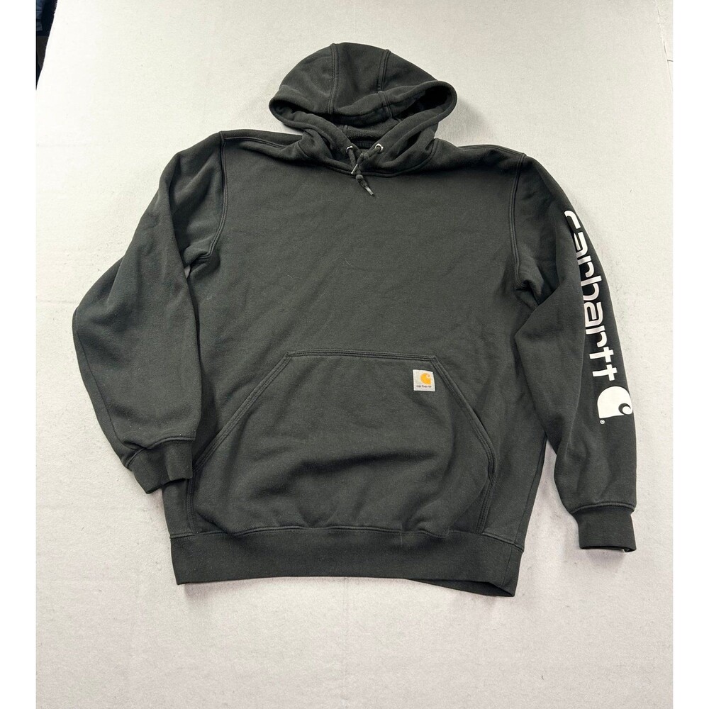 Carhartt Hoodie Sweatshirt Men Medium Loose Black Graphic Logos ts0288-m